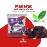 Maderat Raticida Parafinado 20g Dipil Eficiente Contra Ratos De Telhado E Ratos De Esgoto.