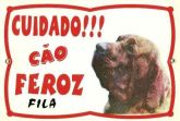 Placa De Advertência Cuidado Cão Feroz Fila.frete Gratis
