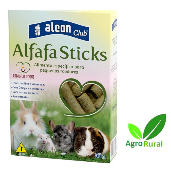 Alcon Club Alfafa Sticks 55g Alfafa Para Hamster, Porquinho Da India, Coelho, Chinchila...