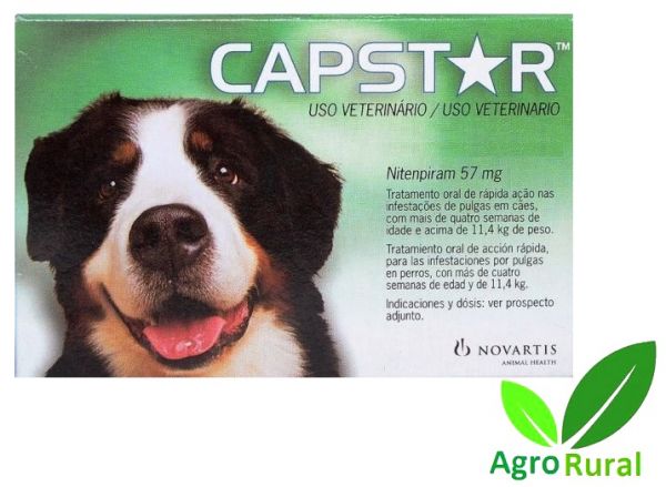 Antipulgas Novartis Capstar 57mg Para Cães De 11 A 57kg