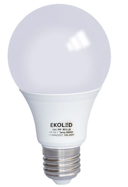 Lâmpada Led 9w Bivolt Aut. 110/220v. Soquete E27 Branco Frio