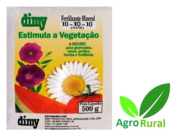 Adubo Fertilizante Mineral Misto Dimy. NPK 10 10 10.