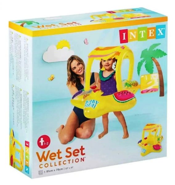 Boia para Crianças Baby Bote Kiddie com Cobertura Frutas. Inflável Piscina Intex 56573