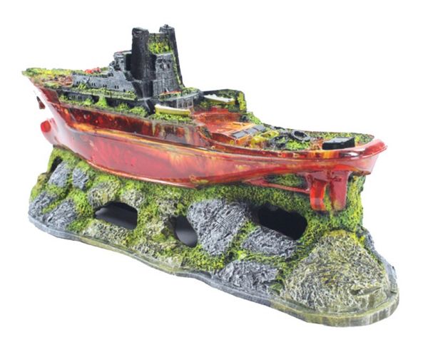 Enfeite P/ Aquários Fontes Maquetes Barco Rebocador Marítimo