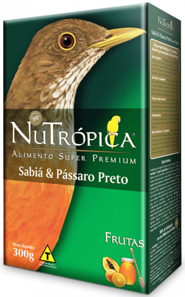 Nutrópica® Sabiá. Ração P/ Sabiás, Pássaros Preto E Saíras