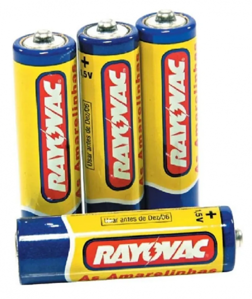 Pilhas Rayovac Pequena. Tamanho  AA . Kit 4 Unidades