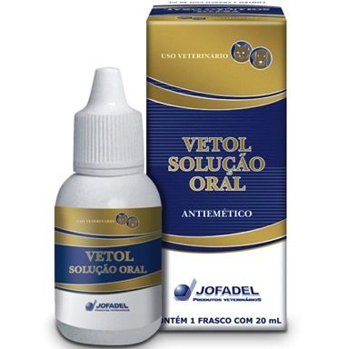 Vetol Oral. Indicado Para Prevenir E Cessar Vômitos De Qualquer Natureza.