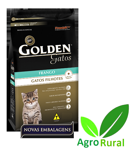 Golden Gatos Filhotes 10.1 kilos. 7897348203568. Sabor Frango