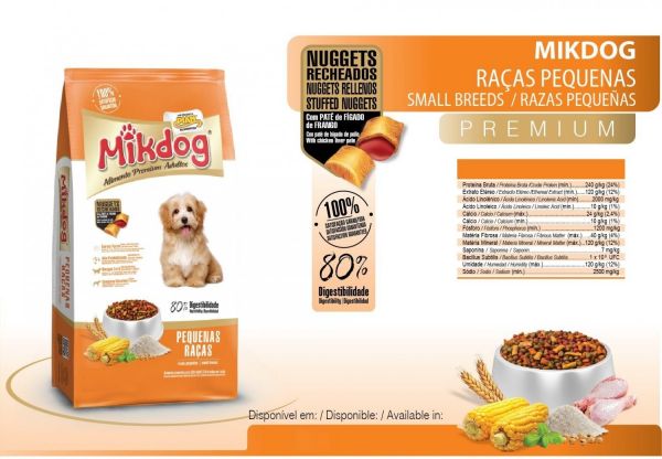 Ração Mik Dog Raças Pequenas Premium Nuggets 20 Kg. Cód: 7898406300212