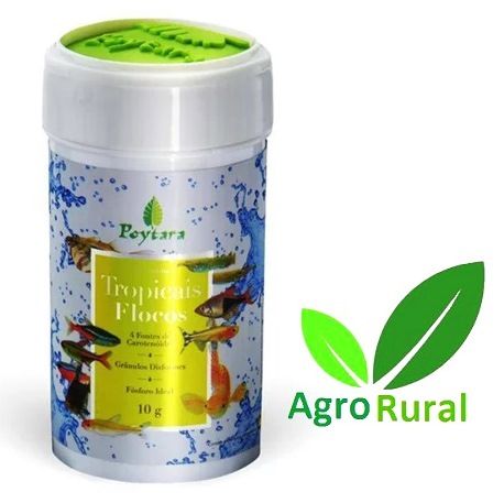 Poytara Tropicais Flocos 10gr. Ração Especial Para Peixes Tropicais De Aquarios