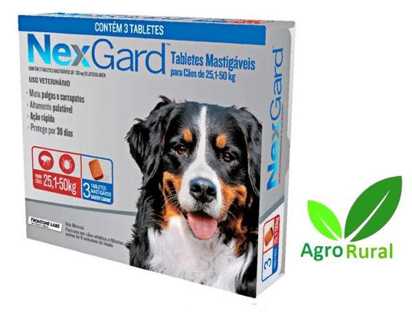 Nexgard Para Cães De 25 A 50 Kg Poderoso Antipulgas E Carrapatos. Valor Correspondente a 1 Um Tablet