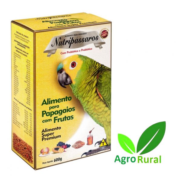 Nutripássaros Papagaio. Com Frutas Selecionadas, Ovos E Mel.