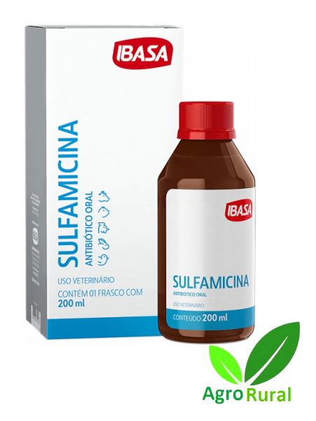 Sulfamicina 200ml. Antibiótico Antimicrobiano Para Uso Em Aves, Bovinos, Suínos E Coelhos