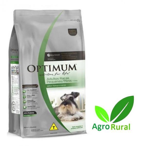 Optimum 20Kg. Ração Para Cães Adultos De Raças Pequenas E Minis. Sabor Frango e Arroz.