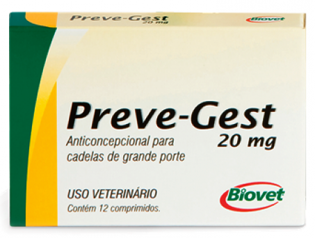 Preve-Gest 20mg. Anticoncepcional Para Cadelas De Grande Porte.