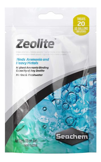 Seachem Zeolite 100ml Liga Amônia E Metais Pesados Condicionador P/Agua De Aquarios, Tanques E Lagos