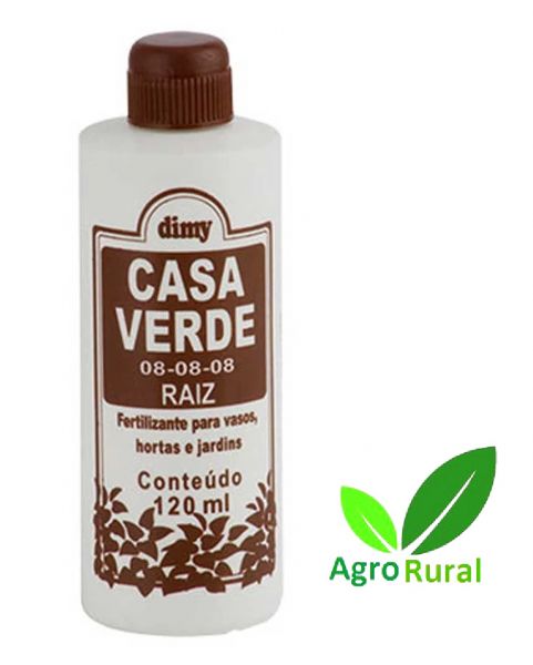 Fertilizante Mineral Misto Dimy Casa Verde Raiz 120ml. 08-08-08. Para Hortas, Vasos E Jardins.