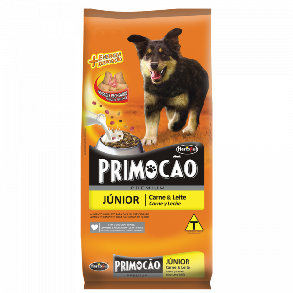 Primocão Premium Junior. Ração Para Filhotes Sabor Carne E Leite. Pacote Com 10.1 Kilos.