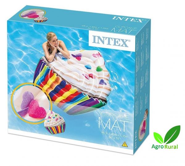 Colchão Boia Bronzeador Inflável para Lgoa, Praia E Piscina Cupcake Da Intex