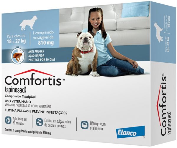 Comfortis 810mg. ( Spinosad ) Anti Pulgas Mastigável P/ Cães Entre 18 A 27 kilos.