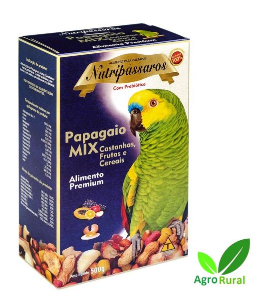 Nutripássaros Papagaios. Mix De Frutas, Cereias E Castanhas.