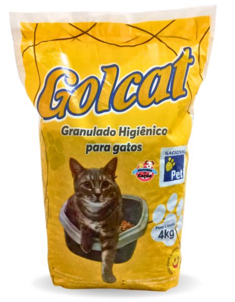 Areia Higiênica Sanitária para Gatos Golcat 4 Kilos.