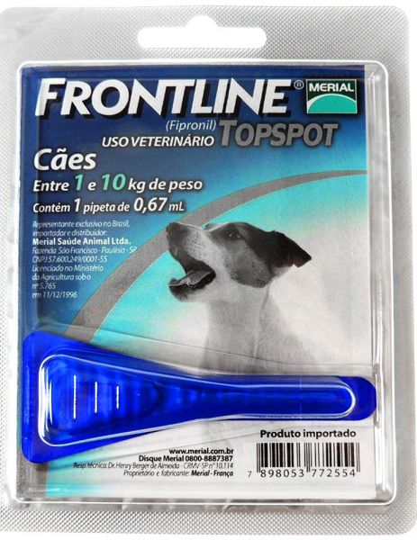 Frontline Top Spot para Cães de 1 a 10 kg. Antipulgas e Carrapatos