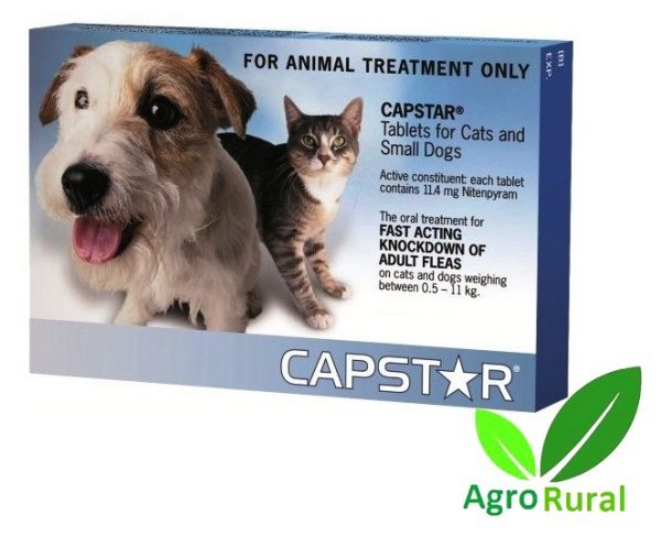 Antipulgas Novartis Capstar 11,4mg Para Cães E Gatos De Até 11,4 kg