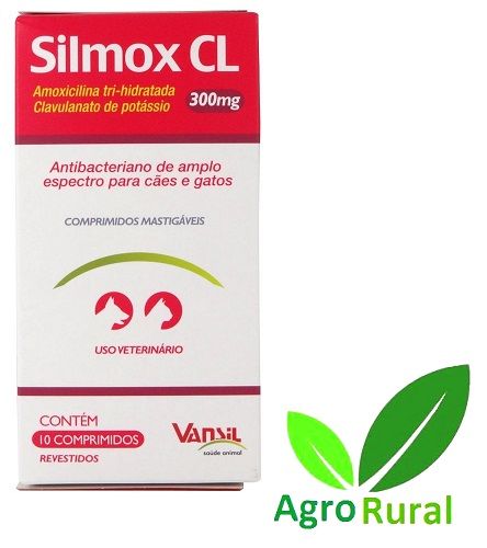 Silmox CL 300mg. Antibiótico A Base De Amoxilina Tri-hidratada E Clavulanato De Potássio. Para Cães.