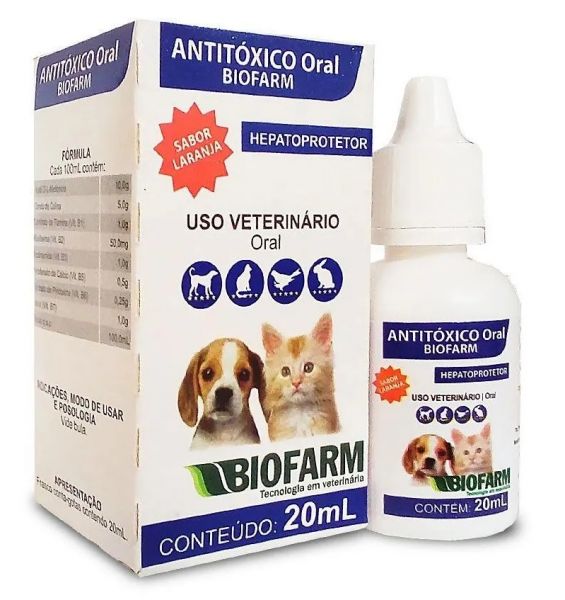 Antitóxico Oral Cães e Gatos Biofarm 20 ml