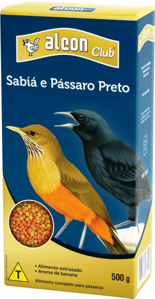 Alcon Club Sabiá E Pássaro Preto 500g Ração P\ Sabiá E Pássaro Preto. Aroma Natural Sabor Banana