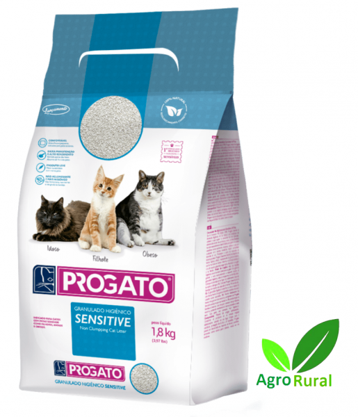 Progato Sensitive (Patas Sensíveis) Areia Sanitária Higiênica Para Gatos.