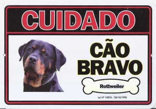 Placa Rottweiler. Resistente Ao Sol E Chuva. Frete Grátis