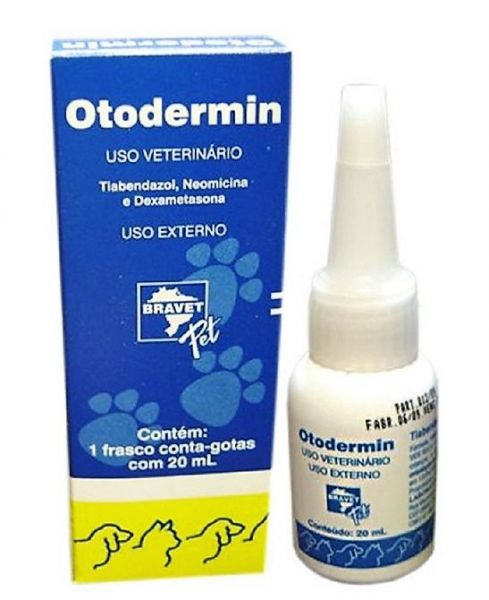 Otodermin. Para Tratamento Das Infecções Auriculares, Como Otites E Otorreias, Dos Cães e Gatos