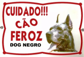Placa De Advertência Dog Alemão Negro. Fixação Obrigatória.