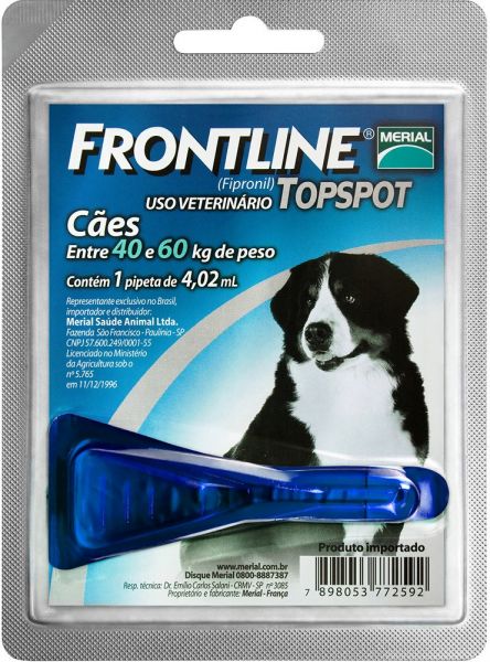 Antipulgas e carrapatos Frontline Topspot Cães 40 a 60kg