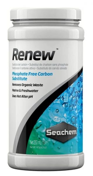 Seachem Renew 250ml. Midia Removedora. Substituto Do Carvão Livre De Fosfato. Alta Porosidade.