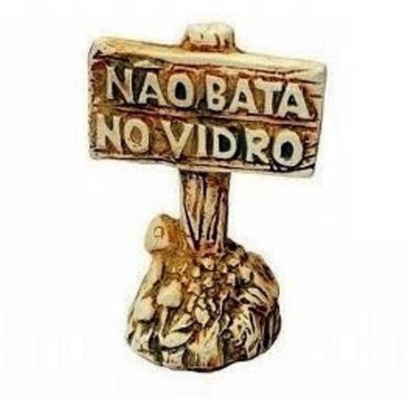 Enfeite P/ Aquarios. Placa. Não Bata No Vidro. Envelhecido!!