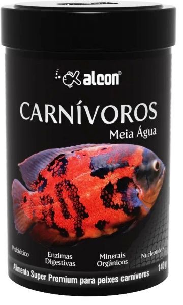 Alcon Carnívoros Meia Água. 140gr. Ração Para Peixes  Oscar, Pangassius, Faca-Palhaço E Outros.