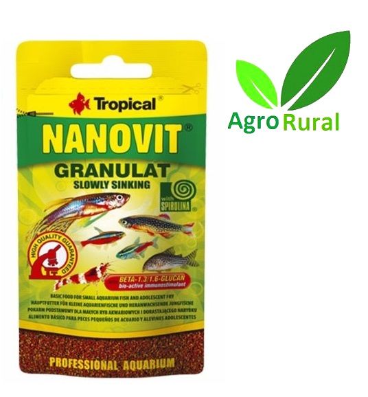 Tropical Nanovit Granulat Ração P/ Peixes Peq. De Aquários