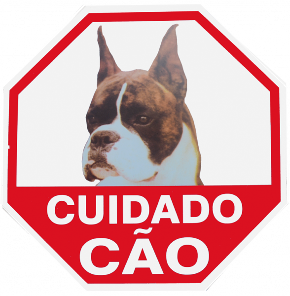 Placa Advertência Cão Boxer. Fixação Obrigatória Por Lei