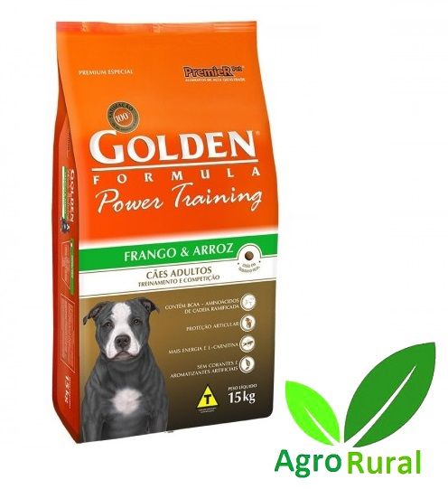 Golden Power Training 15kg. Ração Para Cães Adultos Sabor Frango & Arroz