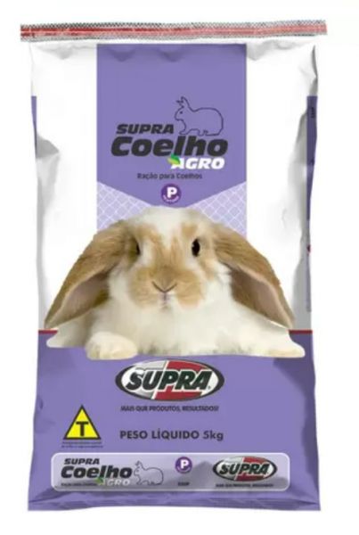 Supra Ração Para Coelhos 5Kg. Com Fator De Redução Dos Odores Das Fezes.