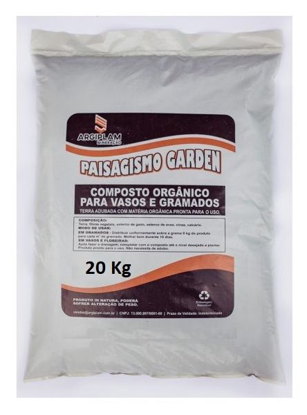 Composto Horganico 20 Kg Terra Pronta Para Uso. P/ Hortas, Pomares, Frutíferas, Flores E Jardins.