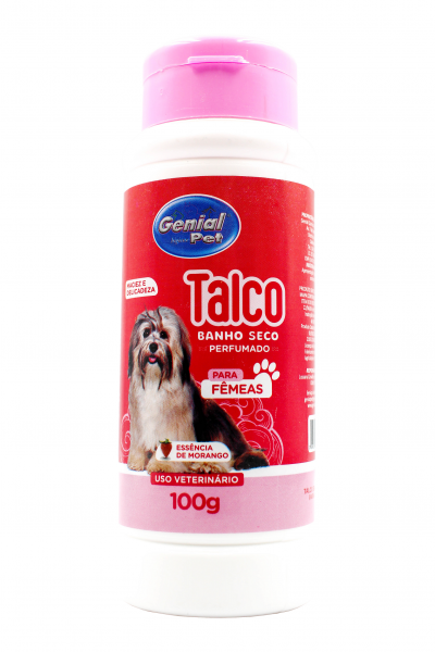 Talco Banho Seco Perfumado Para Cães Fêmea. Genial Pet