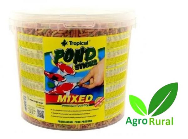 Tropical Pond Sticks Mixed Balde De 11 Litros. Ração Especial Flutuante Para Carpas Kinguios E Kois.